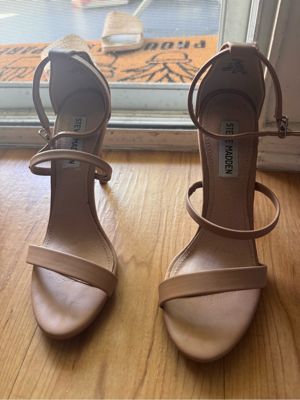 Steve Madden Blush Tan Strappy Block Heel Sandals